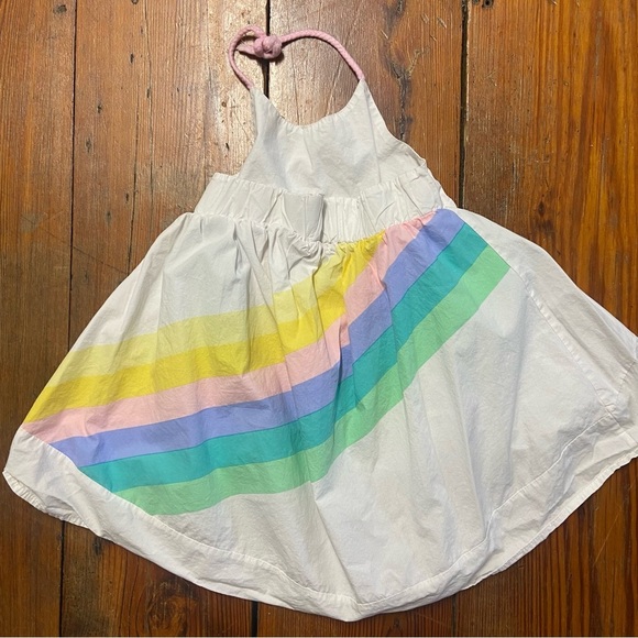 Hello Enjoy Girl’s Rainbow High Low Halter Dress Size 2T Elastic Back Vacation - Picture 7 of 7